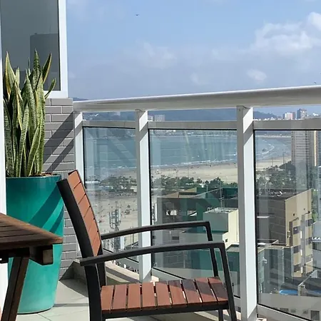 Ocean Front Unlimited Com Vista Mar - Wi-Fi, Piscina Borda Infinita Aquecida De Frente Ao Mar, Jacuzzi, Saunas E Academia Santos (Sao Paulo) Exterior photo